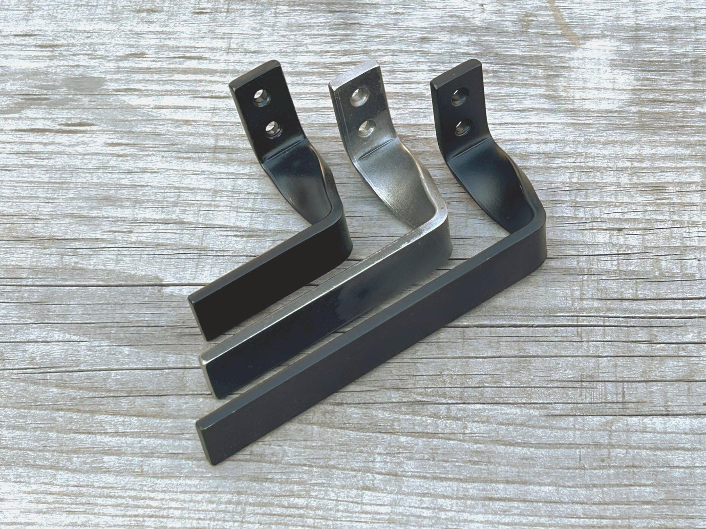 Squared Twist Iron Curtain Holdbacks - Hand Forged Minimalist Steel Window Tie-Backs (4", 6", 8")