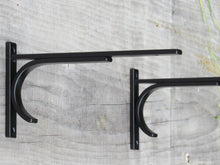 Load image into Gallery viewer, Compact Metal Shelf Brackets (1&quot; wide) - Modern Kitchen Bracket - Open Shelving - Hand Forged Industrial bracket - 4&quot; - 12&quot; sizes - Hortonia
