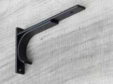 Load image into Gallery viewer, Compact Metal Shelf Brackets (1&quot; wide) - Modern Kitchen Bracket - Open Shelving - Hand Forged Industrial bracket - 4&quot; - 12&quot; sizes - Hortonia
