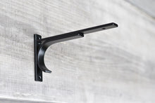 Load image into Gallery viewer, Compact Metal Shelf Brackets (1&quot; wide) - Modern Kitchen Bracket - Open Shelving - Hand Forged Industrial bracket - 4&quot; - 12&quot; sizes - Hortonia
