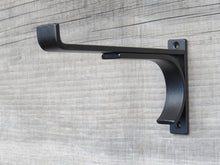 Load image into Gallery viewer, Compact Metal Shelf Brackets (1&quot; wide) w/Lip - Modern Kitchen Bracket - Open Shelving - Hand Forged Industrial bracket - 4&quot; - 12&quot; sizes - Hortonia
