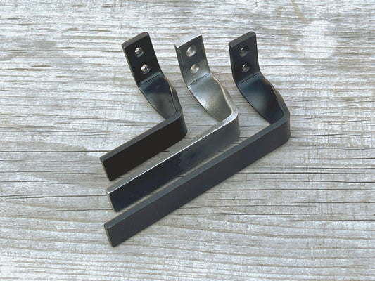 Squared Twist Iron Curtain Holdbacks - Hand Forged Minimalist Steel Window Tie-Backs (4", 6", 8")