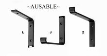 Load image into Gallery viewer, AUSJ - Ausable &quot;J&quot; Shelf Brackets (1&quot; wide) - Hand Forged Industrial bracket - 3.5&quot; - 12&quot; sizes - Rustic Kitchen Bracket - Open Shelving
